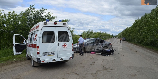 В Кунгуре мотоциклист пострадал в ДТП Фотография к материалу: В Кунгуре мотоциклист пострадал в ДТП